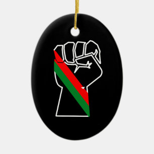 zwarte trots rode groene vuist pan Afrikaanse vlag Keramisch Ornament
