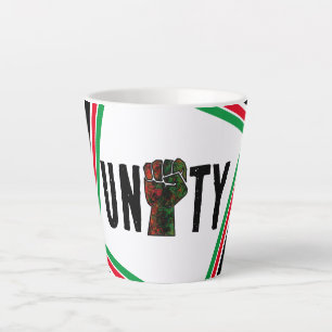 zwarte trots rode groene vuist pan Afrikaanse vlag Latte Mok