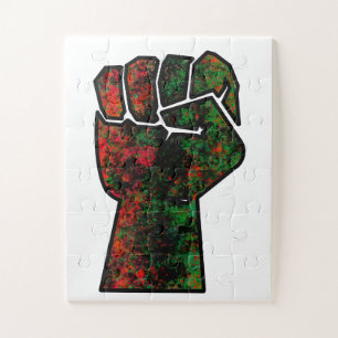 zwarte trots rode groene vuist pan Afrikaanse vlag Legpuzzel