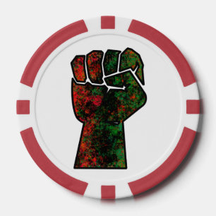 zwarte trots rode groene vuist pan Afrikaanse vlag Poker Chips