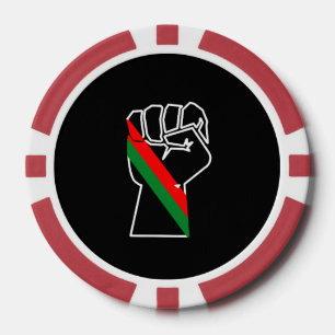 zwarte trots rode groene vuist pan Afrikaanse vlag Poker Chips