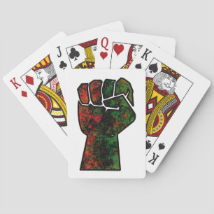 zwarte trots rode groene vuist pan Afrikaanse vlag Pokerkaarten