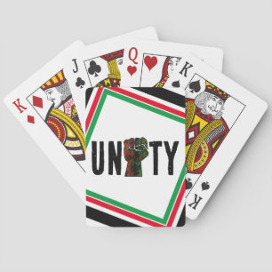 zwarte trots rode groene vuist pan Afrikaanse vlag Pokerkaarten