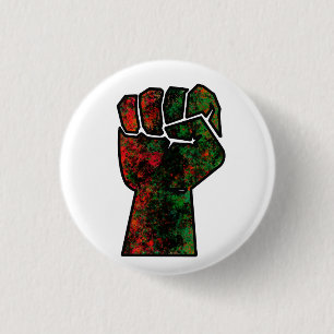 zwarte trots rode groene vuist pan Afrikaanse vlag Ronde Button 3,2 Cm