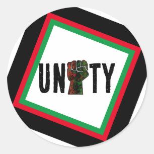 zwarte trots rode groene vuist pan Afrikaanse vlag Ronde Sticker