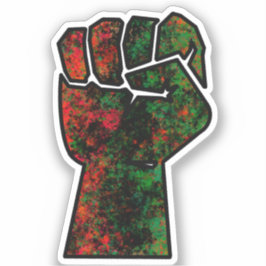 zwarte trots rode groene vuist pan Afrikaanse vlag Sticker