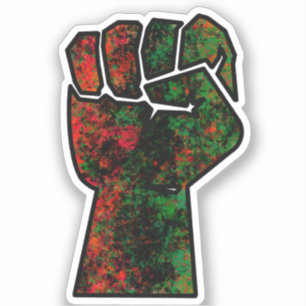 zwarte trots rode groene vuist pan Afrikaanse vlag Sticker