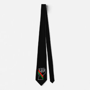 zwarte trots rode groene vuist pan Afrikaanse vlag Stropdas