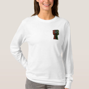 zwarte trots rode groene vuist pan Afrikaanse vlag T-shirt