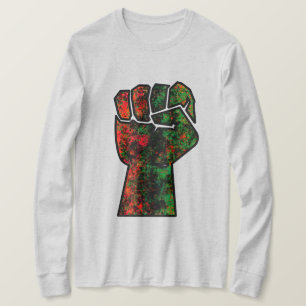 zwarte trots rode groene vuist pan Afrikaanse vlag T-shirt