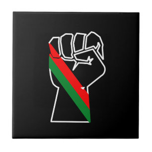 zwarte trots rode groene vuist pan Afrikaanse vlag Tegeltje