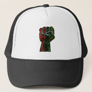 zwarte trots rode groene vuist pan Afrikaanse vlag Trucker Pet