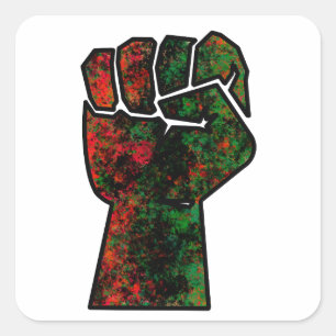 zwarte trots rode groene vuist pan Afrikaanse vlag Vierkante Sticker