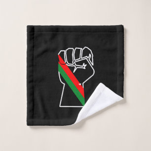 zwarte trots rode groene vuist pan Afrikaanse vlag Washandje