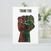 zwarte trots rood groen vuist pan Afrikaanse vlag  Bedankkaart (Staand voorkant)