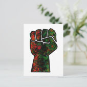 zwarte trots rood groen vuist pan Afrikaanse vlag Briefkaart (Staand voorkant)