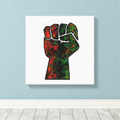 zwarte trots rood groen vuist pan Afrikaanse vlag  Canvas Afdruk (Insitu (Houten vloer))