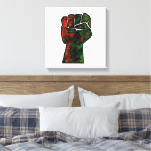 zwarte trots rood groen vuist pan Afrikaanse vlag  Canvas Afdruk (Insitu (Slaapkamer))