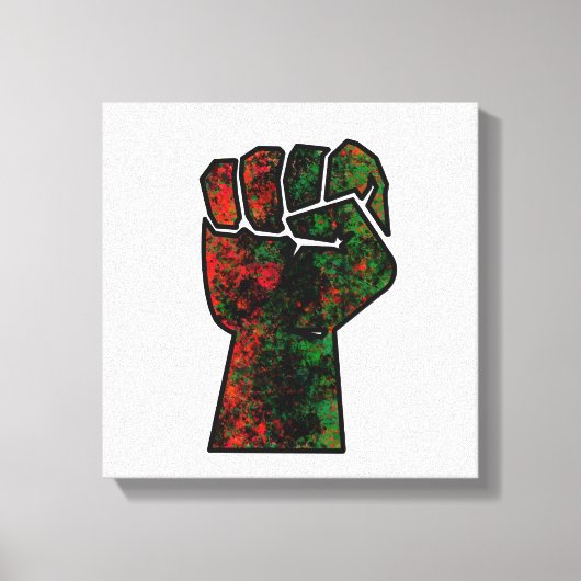 zwarte trots rood groen vuist pan Afrikaanse vlag  Canvas Afdruk (Voorkant)
