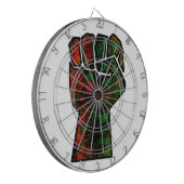 zwarte trots rood groen vuist pan Afrikaanse vlag  Dartbord (Voorkant Links)