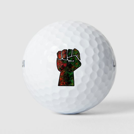 zwarte trots rood groen vuist pan Afrikaanse vlag  Golfballen (Voorkant)