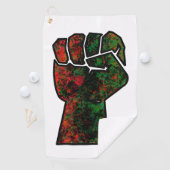 zwarte trots rood groen vuist pan Afrikaanse vlag  Golfhanddoek (Insitu)