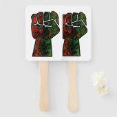 zwarte trots rood groen vuist pan Afrikaanse vlag  Handwaaier (Voorkant en achterkant)