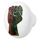zwarte trots rood groen vuist pan Afrikaanse vlag  Keramische Knop (Rechts)