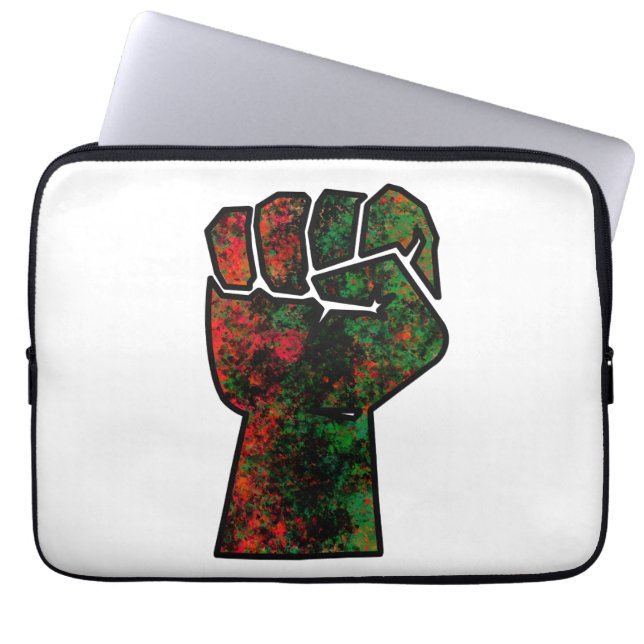 zwarte trots rood groen vuist pan Afrikaanse vlag  Laptop Sleeve (Voorkant)