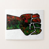 zwarte trots rood groen vuist pan Afrikaanse vlag  Legpuzzel (Horizontaal)