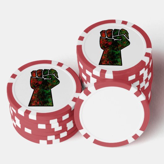zwarte trots rood groen vuist pan Afrikaanse vlag  Poker Chips (Opstapeling)