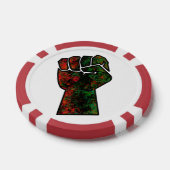 zwarte trots rood groen vuist pan Afrikaanse vlag  Poker Chips (Enkel)