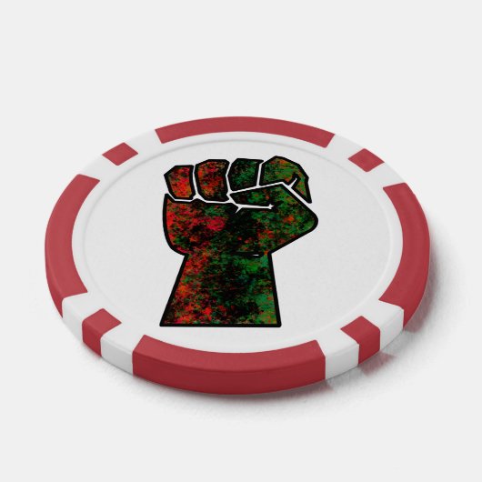 zwarte trots rood groen vuist pan Afrikaanse vlag  Poker Chips (Enkel)