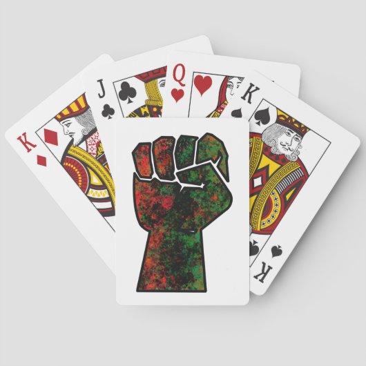zwarte trots rood groen vuist pan Afrikaanse vlag Pokerkaarten (Achterkant)