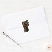 zwarte trots rood groen vuist pan Afrikaanse vlag  Ronde Sticker (Envelop)