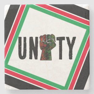 zwarte trots rood groen vuist pan Afrikaanse vlag  Stenen Onderzetter