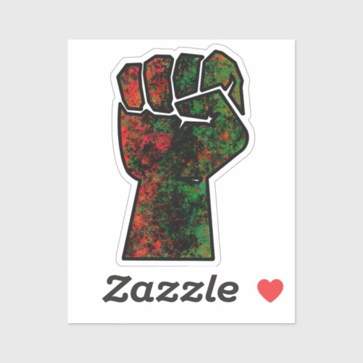zwarte trots rood groen vuist pan Afrikaanse vlag  Sticker (Vel)