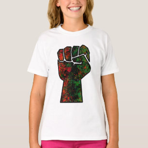 zwarte trots rood groen vuist pan Afrikaanse vlag  T-shirt