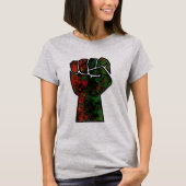 zwarte trots rood groen vuist pan Afrikaanse vlag  T-shirt (Voorkant)