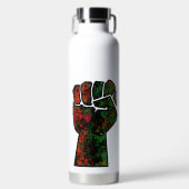 zwarte trots rood groen vuist pan Afrikaanse vlag  Waterfles (Voorkant)