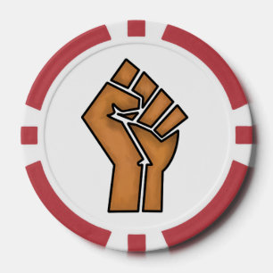 zwarte trots vuist eenheid geschiedenis eenheid Af Poker Chips