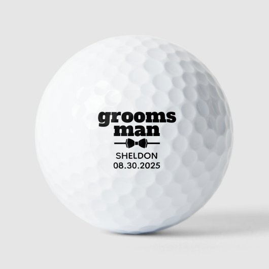 Zwarte Trousseaumann Typografie Stropdas Golfballen (Voorkant)