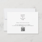 Zwarte Trouw QR Code Save the Date met Strak Monog (Achterkant)