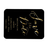 Zwarte Trouw Save The Date Magneten Elegant (Horizontaal)