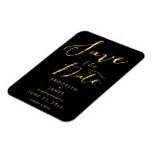 Zwarte Trouw Save The Date Magneten Elegant (Linkerzijde)