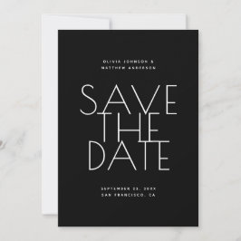 Zwarte Trouw | Schoon typografie foto & QR-code Save The Date