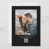 Zwarte Trouw | Schoon typografie foto & QR-code Save The Date (Achterkant)