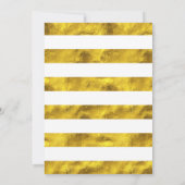 Zwarte Trouw Uitnodiging met Gouden Folie Strepen  (Achterkant)