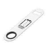 Zwarte Trouwboord Zelf Bruidsjonkers Speed Flessenopener (Voorkant Gekanteld)