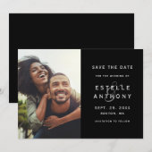 Zwarte trouwdag | Ampersand Save the Date fotokaar (Voorkant / Achterkant)